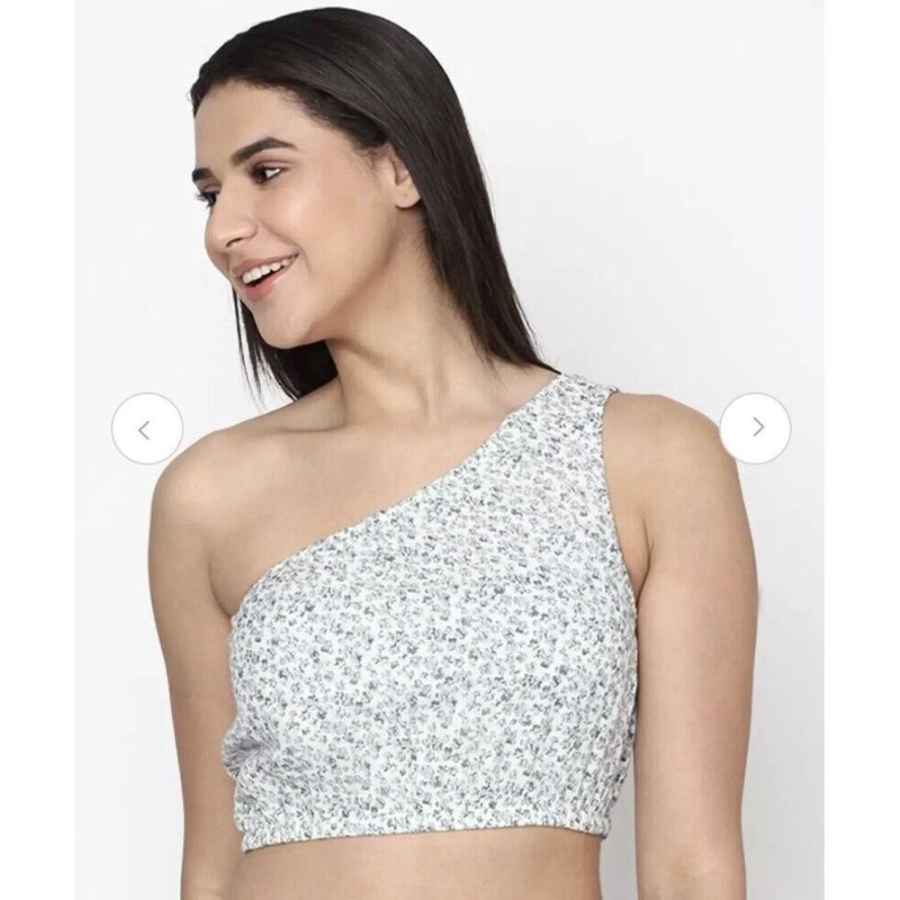 American Eagle Outfitters Floral One Shoulder Crop Top 100% Cotton Size‎ XS